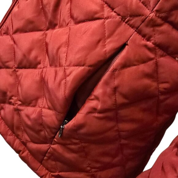 Red NINE WEST Quilted Down Jacket sz XL - Picture 6 of 8